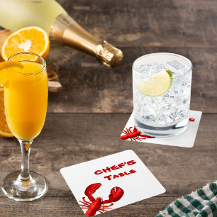 Hummerkrabbe Party rot Rechteckiger Pappuntersetzer