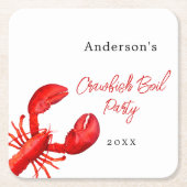 Hummerkrabbe Party rot Rechteckiger Pappuntersetzer (Vorderseite)