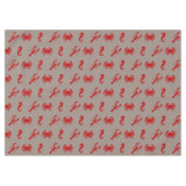 Hummerkrabbe-Seepferd-Crimson Greige-Muster Tischdecke (Vorderseite (Horizontal))