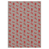 Hummerkrabbe-Seepferd-Crimson Greige-Muster Tischdecke (Vorderseite)