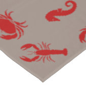 Hummerkrabbe-Seepferd-Crimson Greige-Muster Tischdecke (Schrägansicht)