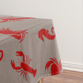Hummerkrabbe-Seepferd-Crimson Greige-Muster Tischdecke