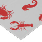 Hummerkrabbe-Seepferd-Krimson-Graumuster Tischdecke (Schrägansicht)