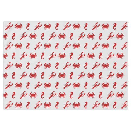 Hummerkrabbe-Seepferd-Krimson Tischdecke (Vorderseite (Horizontal))