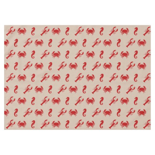 Hummerkrabbe-Seepferd-Kruste Tischdecke (Vorderseite (Horizontal))