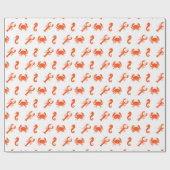 Hummerkrabbe Seepferd-Orangenmuster Geschenkpapier (Flach)