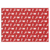 Hummerkrabbe-Seepferd-Rot-Weiß Tischdecke (Vorderseite (Horizontal))