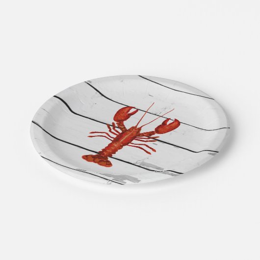 Hummermalerei an der Küste der Kohle Pappteller (Schrägansicht)