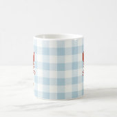 Hummermalerei an der Küste Gingham Muster Kaffeetasse (Mittel)