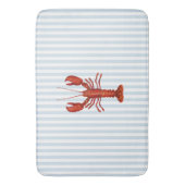 Hummermalerei Nautical Blue Stripe Coastal Badematte (Vorderseite Vertikal)