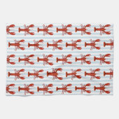 Hummermalerei Nautical Blue Stripe Coastal Geschirrtuch (Horizontal)