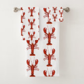 Hummermalerei Nautisches Küstenmuster Badhandtuch Set (Insitu)