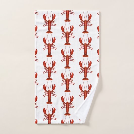 Hummermalerei Nautisches Küstenmuster Badhandtuch Set (Handtuch)