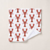 Hummermalerei Nautisches Küstenmuster Badhandtuch Set (Waschlappen)