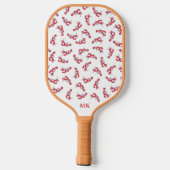 Hummermuster Monogramm Pickleball Schläger (Rückseite)