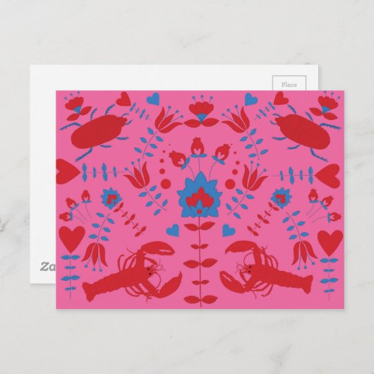 Hummermuster Postkarte (Vorne/Hinten)