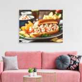 Hummerrollen und Kartoffelchips Leinwanddruck (Insitu (Wohnzimmer))