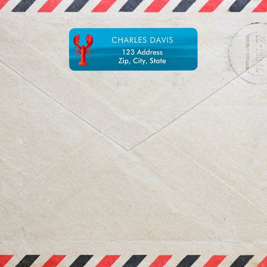 Hummerrot-blaue Rücksendeadresse