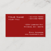 Hummerrot-weiße Visitenkarten Visitenkarte (Rückseite)