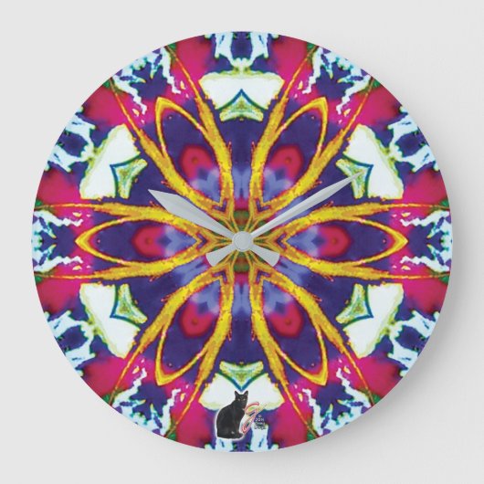 Hummers Kaleidoskop Große Wanduhr (Vorderseite)