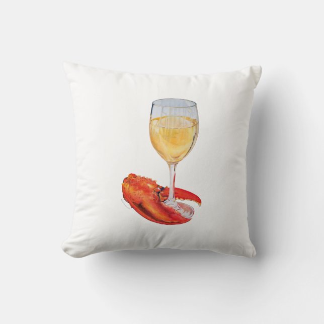 Hummerschimmer und Wein Kissen (Vorderseite)