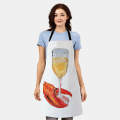 Hummerschimmer und Wein Schürze (Getragen)