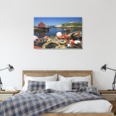 Hummertöpfe, Bojen und Seile am Dock Leinwanddruck (Insitu (Schlafzimmer))