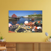 Hummertöpfe, Bojen und Seile am Dock Leinwanddruck (Insitu (Wohnzimmer))