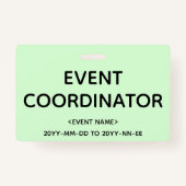 Hummes Abzeichen "EVENT COORDINATOR" Ausweis (Rückseite)