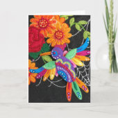 Hummiingbird Felt Sequin Beads Stitched Pretty  Karte (Vorderseite)