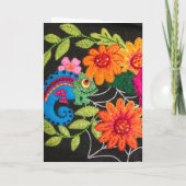 Hummiingbird Felt Sequin Beads Stitched Pretty  Karte (Rückseite)