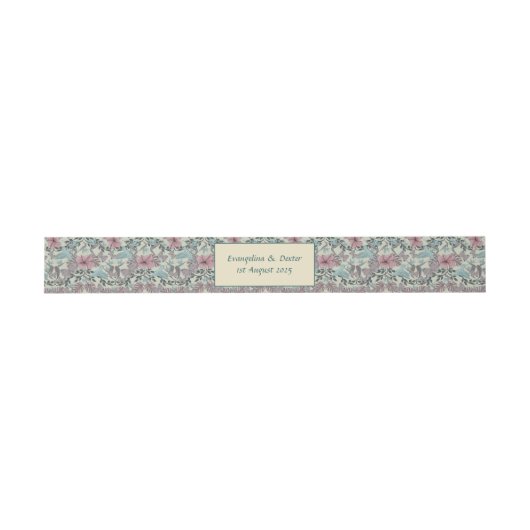 Humming bird and hibiscus pattern - belly band (Flach)