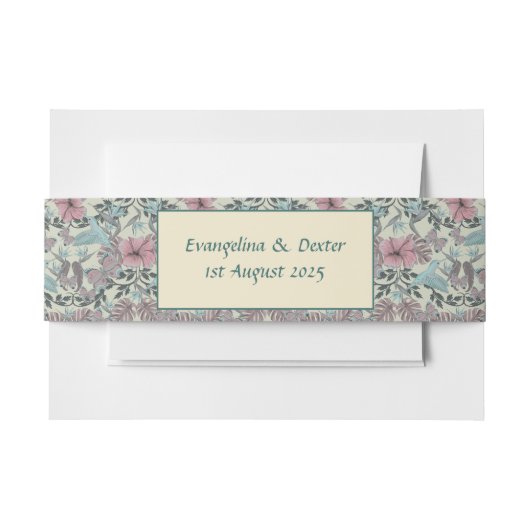 Humming bird and hibiscus pattern - belly band (Vorderseite Beispiel)