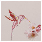 Humming Bird & Cherry Blossom Stoff (Nahaufnahme)