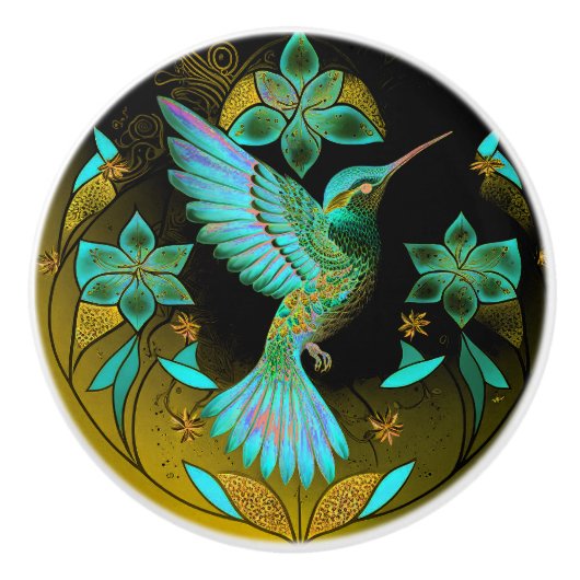 Humming Bird elegante Kabinettentreibmöbel Keramikknauf (Vorderseite)