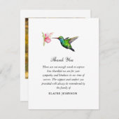 Humming bird Floral Beerdigung Foto Vielen Dank Dankeskarte (Vorne/Hinten)