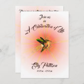 Humming Bird, Gedenkfeier des Lebens Einladung (Vorne/Hinten)