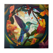 Humming Bird gestettetes Glas Fliese (Vorderseite)