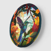 Humming Bird gestettetes Glas Große Wanduhr (Winkel)
