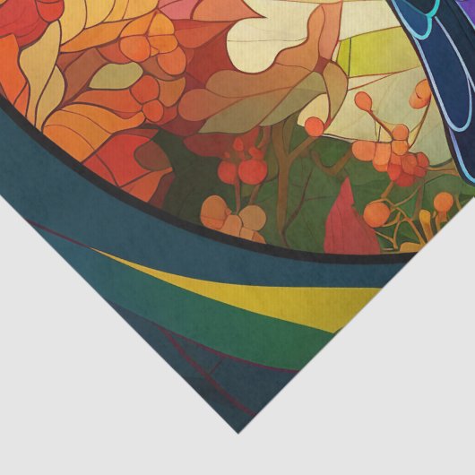 Humming Bird gestettetes Glas Seidenpapier (Detail)