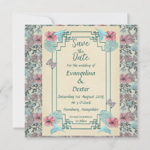 Humming bird & Hibiskus - Hochzeit "Save the Date" Save The Date
