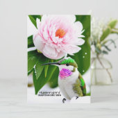 Humming Bird in Snow - Flachkarte (Stehend Vorderseite)