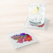 Humming Bird love Glasuntersetzer (Schrägansicht)