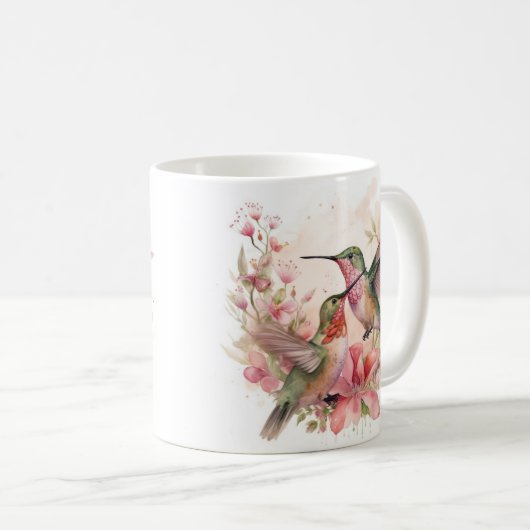 Humming Bird mit Blume Kaffeetasse (VorderseiteRechts)