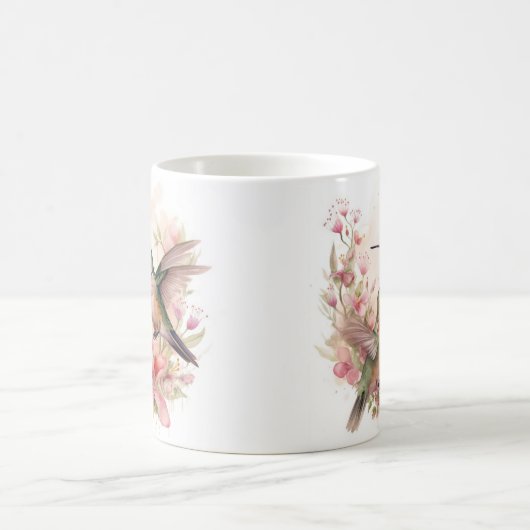 Humming Bird mit Blume Kaffeetasse (Mittel)