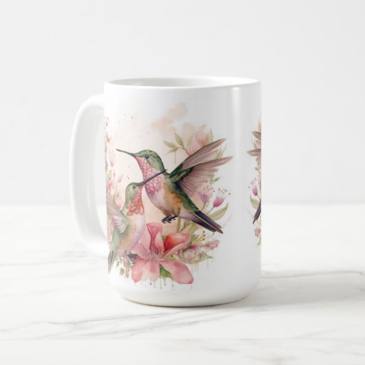 Humming-Bird-Partnerschaft mit Blume Kaffeetasse (Vorderseite Links)