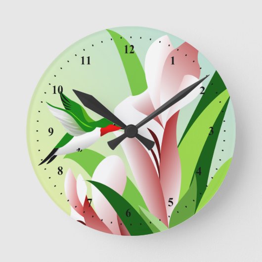 Humming Bird Runde Wanduhr (Vorderseite)