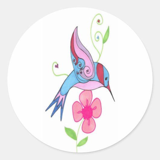 Humming Bird-Sticker Runder Aufkleber (Vorderseite)
