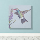 Humming Bird Stretched Canvas Print Leinwanddruck (Insitu (Holzboden))