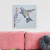 Humming Bird Stretched Canvas Print Leinwanddruck (Insitu (Wohnzimmer))